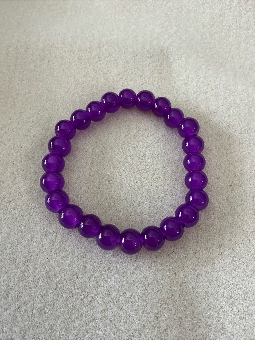Purple Beaded Stretch Bracelet